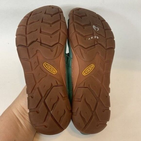 Keen Emerald Green Leather Slip On Mary Jane Sandals Women Size 8W - Picture 4 of 10